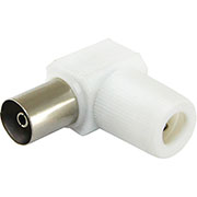 SQ1809-0010, разъем антенный штекер ТВ угловой белый без пайки