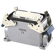 EBM16FD27, Вилка, 4 металлических фиксатора, 2 боковых ввода, 16 полюсов, 16А