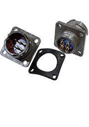 FQ18-4ZJ, блочная розетка, 4 штыревых контакта