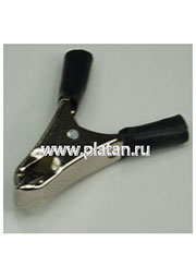 AG-B15, Зажим "Крокодил" с изолятором черный, 15А, 49мм