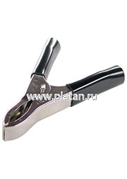 AG-B30, Зажим "Крокодил" с изолятором (черный), 30А, 75мм