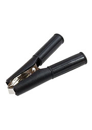 16-0016 черный, зажим крокодил 75мм в изоляторе 30А черный