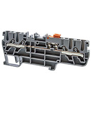 PYK2,5CCA (серый), 307219 Клеммник пруж.быстрозажимной (Push in) 4-х выводной, с размыкателем, 2,5 м