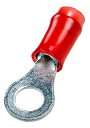 31890, PIDG наконечник кольцевой изолированный М4 красный на провод 0.3-1.4мм2