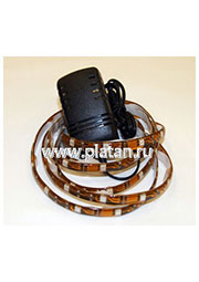 1Х1LG60W3528WW, Набор светодиодной ленты, теплый белый, 12В, 4.8Вт/м,60SMD(3528)/m, 280Лм,IP20, 1м,