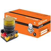 AL-22TE, лампа сигнальная 22мм желтая неоновая 230В цилиндрическая