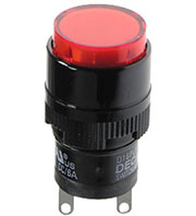 D16PLR1-000GR, индикатор неоновый красный 220В