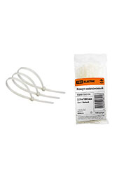 SQ0515-0114, Хомут 2,5х180мм нейлон (белый) (100шт)