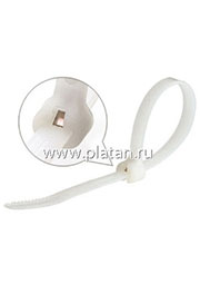 КСЗ 4х200 (100шт.), Стяжка крепежная с зубом нерж. стали  4х200мм белая