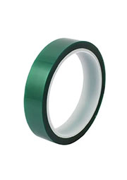 NKS-1425PTS-G-12, термостойкая ПЭТ клейкая лента зеленая 12мм х 33м