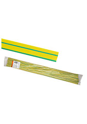 SQ0518-0224, термоусадочная трубка желто-зеленая по 1м ТУТнг 12/6