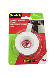 40011915, двустор. лента для внутренних работ 19мм Х 1,5м 2кг/30см