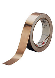 1181-25, медный скотч для экранирования с проводящим клеем (25ммх16,5м)