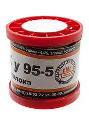 Припой ПОСУ95-5 ПРВ 1.0мм  катушка 200г, Pb Free