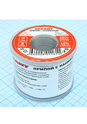Припой с канифолью ПОС-60 250г,1.0мм, 09-3313