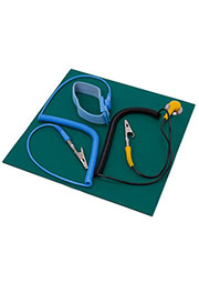 Коврик 200х200х2.5 мм, антистатический термостойкий с браслетом и гарнитурой