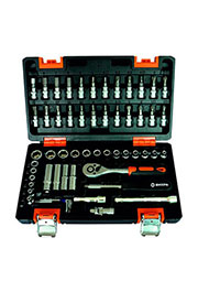 Набор инструментов 57 предметов, 1/4", CrV, пластиковый кейс