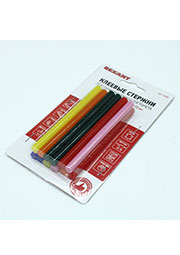 Стержни клеевые 7мм,100мм, 12шт/уп,цветн, 09-1020