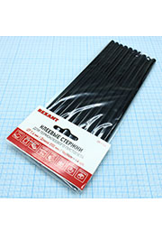 Стержни клеевые 7мм,200мм, 10шт/уп, черн, 09-1104