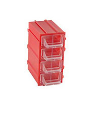 К5-В1 красная, кассетница 4 ячейки 8 секций 49х82х100мм