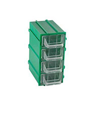 К5-В2 зелёная, кассетница 4 ячейки 12 секций 49х82х100мм