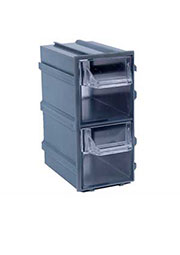 К3 серая, кассетница 2 ячейки прозр. лоток 49х82х100мм