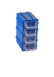 К5-В1 синий, кассетница 4 ячейки 8 секций 49х82х100мм