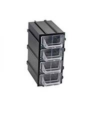 К5-В1 чёрная, кассетница 4 ячейки 8 секций 49х82х100мм