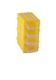 К5-В2 жёлтая, кассетница 4 ячейки 12 секций 49х82х100мм