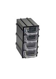 К5-П1 чёрная, кассетница 4 ячейки 8 секций 49х82х100мм