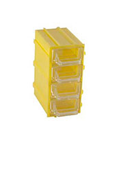 К5-П2 жёлтая, кассетница 4 ячейки 12 секций 49х82х100мм