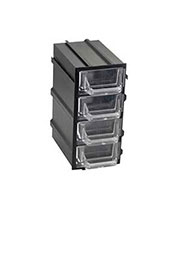 К5-П2 чёрная, кассетница 4 ячейки 12 секций 49х82х100мм