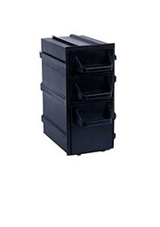 К6 чёрная, кассетница 3 ячейки прозр. лоток  49х82х100мм