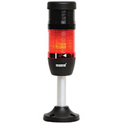 IK51F024ZM03, Сигнальная колонна 50 мм, красная, 24 В, стробоскоп FLESH, зуммер,алюм.патрубок 100 мм