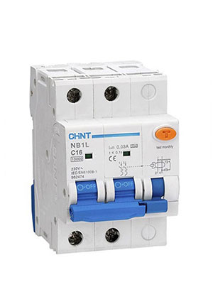 205079, Диф. автомат NB1L 2P C40 300mA тип AC 10kA (54mm)
