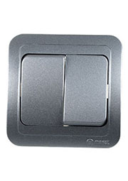 23403 ВЫКЛЮЧАТЕЛЬ  СКРЫТ.УСТ.2 КЛ. (СЕРЕБ.)