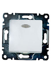 30001021 ВЫКЛЮЧАТЕЛЬ СКРЫТ. УСТ. 1КЛ. С ПОДСВЕТКОЙ(БЕЛ.) Б/РАМКИ