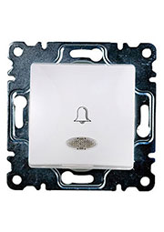 30001070 КНОПКА ЗВОНКОВАЯ С ПОДСВЕТКОЙ, (бел.) скрыт.уст. б/рамки