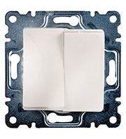 30010003 ВЫКЛЮЧАТЕЛЬ СКРЫТ.УСТ.2 КЛ. (КРЕМ.) Б/РАМКИ