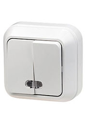 45123 ВЫКЛЮЧАТЕЛЬ ОТКР.УСТ.2 КЛ. (БЕЛ.) С ПОДСВЕТКОЙ