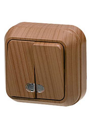 45423 ВЫКЛЮЧАТЕЛЬ ОТКР.УСТ.2 КЛ. (ОРЕХ) С ПОДСВЕТКОЙ