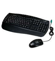 KB-8300M-BL-R, KB-C210, комплект, клавиатура KB09e+мышь NetScroll 120,PS/2,  черный